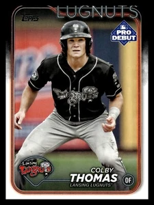 Base de béisbol debut profesional Topps 2024 PD-79 Colby Thomas, Lansing Lugnuts - Imagen 1 de 2