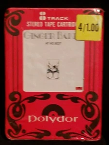 GINGER BAKER At His Best 8-TRACK TAPE NEW STILL SEALED 1972 - Imagen 1 de 3