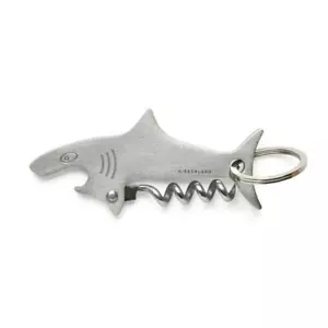 Kikkerland Novelty Shark Multi-tool Keyring Bar Bottle Opener & Corkscrew - Picture 1 of 1