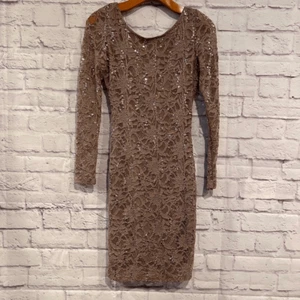 Jump Apparel Sequin Lace Bodycon Dress Long Sleeve Size Medium - Picture 1 of 10