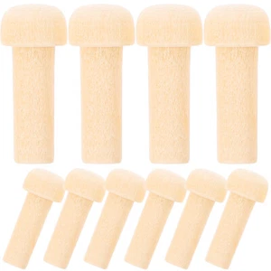 10 Pcs Mushroom Head Wood Pieces Mini Pegs for Crafting Furniture DIY - Picture 1 of 12