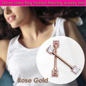 2pcs Fashion Rose Gold Nipple Barbell Ring Shields Sexy Piercing Nipple Bars - Picture 1 of 10