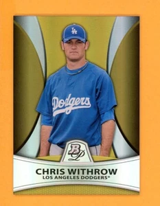CHRIS WITHROW 2010 Bowman Platinum Gold Refractor Rookie RC SER #d /539 - Picture 1 of 2