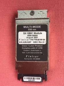 57- Finisar 4050-00004 Multi-Mode 850nm SX GBIC Transceiver Modul - August 2001 - Bild 1 von 6