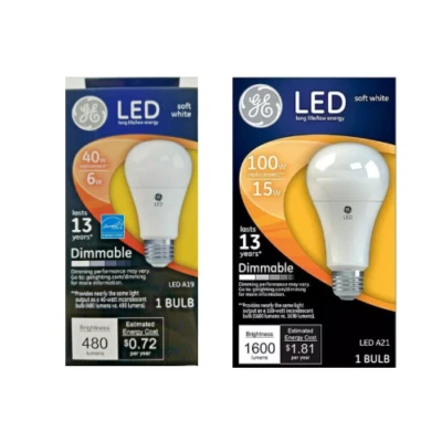 LED GE Bulb Soft White Lumens Dimmable 40watts / 100watts - Image 1 of 3