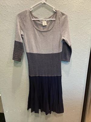 Max Studio Knit Dress Womens Small Color Block 3/4 Sleeve Jersey Stretch - Image 1 of 4