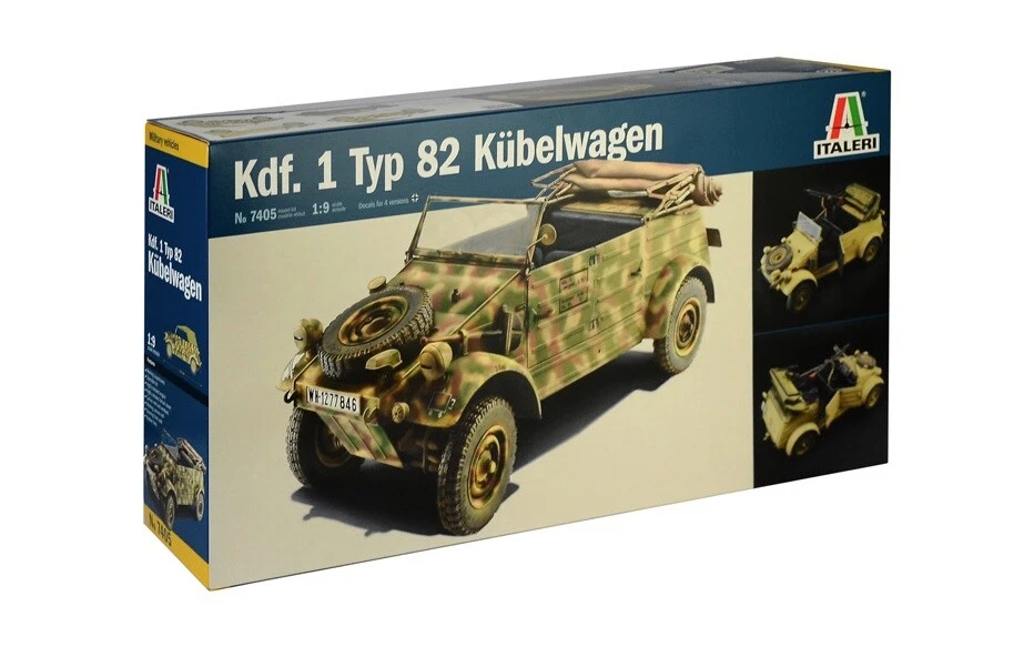 ITALERI 1:9  KIT AUTO MILITARE KDF. 1 TYP 82 KUBELWAGEN LUNGHEZZA 41,5 CM   7405 - Immagine 1 di 1