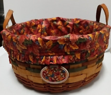Longaberger 1995 12” Wide  Shades of Autumn Basket Liner/Protector/Tie Ons 204/3