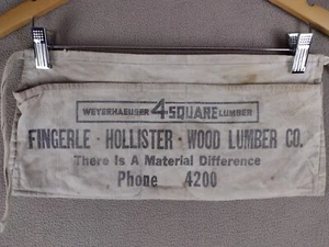4 SQUARE LUMBER CO. Nail Apron Michigan FINGERLE HOLLISTER Vintage - Imagen 1 de 4