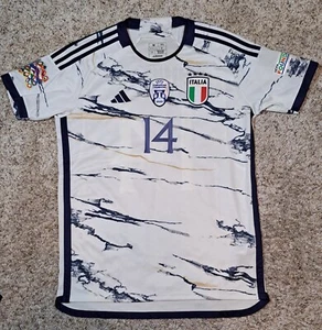 2023‐24 ITALY Away S/S 14 Chiesa Player Issue vs Ukuraine Euro BNWT Jersey sz M - Picture 1 of 6