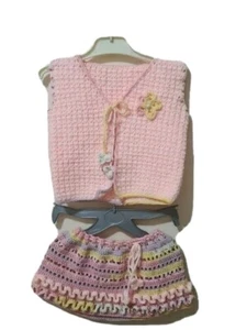 Hand Made brand new Kids Yarn Skirt and Top fro 1-2 years girls - Picture 1 of 3