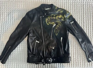 Authentic Mens Philipp Plein Leather Biker Snake Skull Jacket XXL - Picture 1 of 13