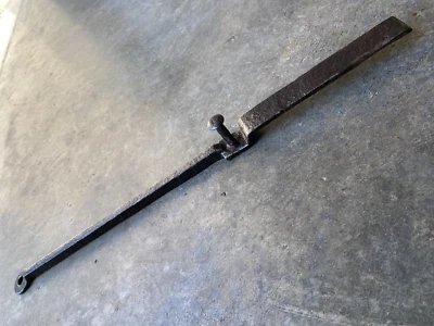 Ancienne barre fer forgé pour loquet 51,5cm , porte ferrure serrure verrou - Photo 1/3