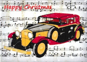 Christmas vintage car card - Picture 1 of 2