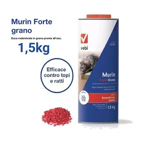 Vebi MURIN FORTE GRANO  1,5 kg - Veleno Esca Topicida Ratticida Topi Ratti - Foto 1 di 4
