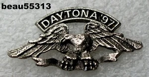 ⭐"VINTAGE" 1997 DAYTONA FLORIDA HARLEY RALLY CHALECO CHAQUETA ALFILER ÁGUILA - Imagen 1 de 1