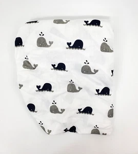 American Baby Whale Cotton Jersey Knit Fitted Bassinet Sheet 17" x 27" B79 - Picture 1 of 5