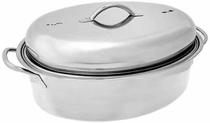 Stainless Nonstick Roasting Turkey Roaster Oven Steamer Cooking Pot Pan Kitchen - Picture 1 of 5