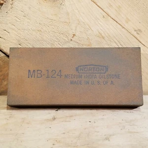 Norton MB 124 India Medium Oilstone Blade Sharpening Stone USA Swanky Barn - Picture 1 of 12