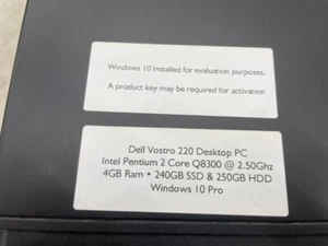 Dell Vostro 220 Desktop PC Intel Pentium 2 Core Q8300 2.5Ghz 4GB Ram 240GB SSD - Picture 1 of 7