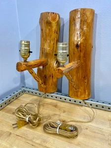 NUEVO Aplique de pared de madera rústica (2) PAR de luces de madera para cabaña cabaña - Imagen 1 de 12
