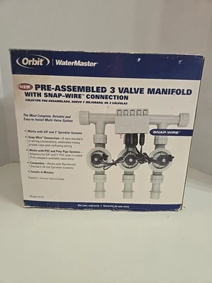 Orbit 3-Valve Heavy Duty Preassembled Manifold 3- Valve, Green 3/4" And 1" Sk S - Image 1 of 4