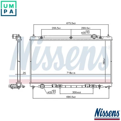 RADIATOR ENGINE COOLING 686805 FORRADIATOR ENGINE COOLING 686805 FOR NISSAN  214 - Image 1 of 4