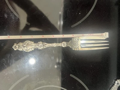 Lily by Whiting Sterling Silver Cold Meat Fork Large 8 3/4" Serving Silverware - Image 1 of 4