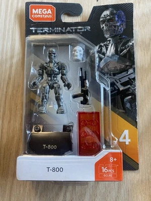MEGA Construx Heroes Series 4: Terminator Genisys T-800 Mini Figure NEW - Image 1 of 2