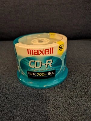 2 Maxell CD-R 50 Pack 700 MB 80 Min Max 48X Data Music Photos Brand New Seal - Image 1 of 4