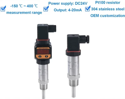 PT100 Temperature Transmitter Stainless Steel Thermocouple 4-20mA RS485 Sensor - Image 1 of 4
