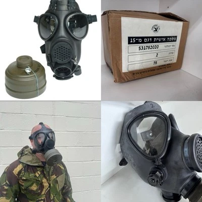 Israeli M15 Gas Mask + NBC 40mm Filter | Un Issued In Box - Image 1 of 4