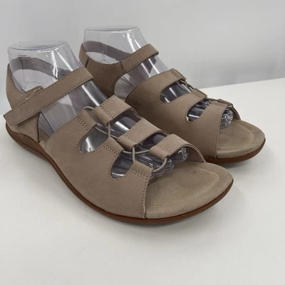 Abeo B.I.O. System Womens Brook Sandals Size 9 Taupe Comfort Nubuck Leather - Image 1 of 4