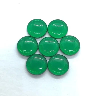 Fine Cabochon AAA Synthetic Emerald Round Loose Gemstone For Making All Jewelry - Image 1 of 4