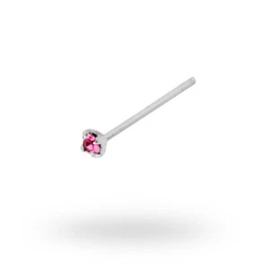 Piercing Naso Chiodino a Griffe con Zircone Rosa 1.5 mm in Argento 925 - Picture 1 of 1