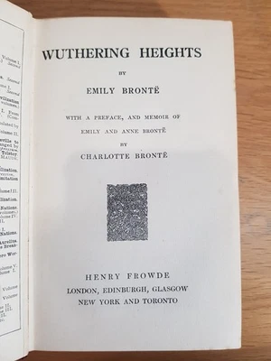 1903 WUTHERING HEIGHTS BY EMILY BRONTE NOVELS OF EMILY CHARLOTTE ANNE BRONTE @ - Image 1 of 4