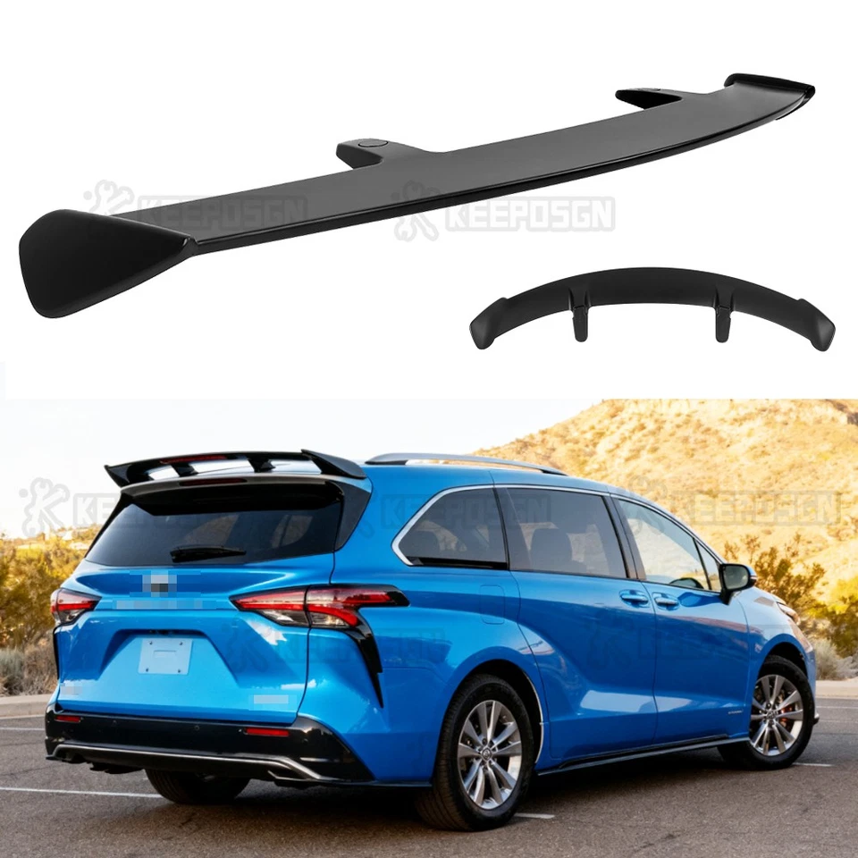 Para Toyota Sienna XLE preto fosco 52" janela traseira teto porta-malas spoiler asa lábio - Imagem 1 de 4