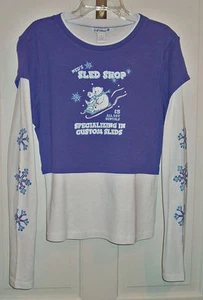 SOFT WEAR GIRLS TOP / SHIRT PURPLE / WHITE SIZE 12-14 LARGE NEW  - Picture 1 of 1