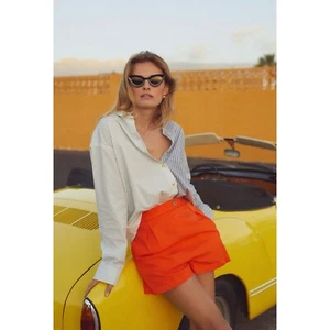 Maeve by Anthropologie Women’s Size 6 Small Orange Pleated Poplin Shorts - Picture 1 of 11
