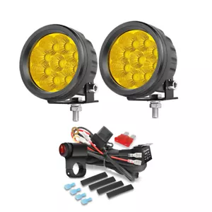 2Pcs LED Auxiliary Lights Driving Fog Lamp Offroad Pickup Truck 4WD ATV + Wiring - Picture 1 of 144
