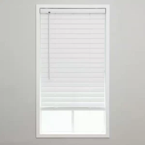 White Cordless Room Darkening Venetian Vinyl Blinds with 2 In. Slats - 64 In. W  - Picture 1 of 12