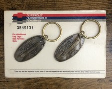 Vintage Brass Chevy Bowtie Key Ring Key Chain Accessory Bowtie GM Matching #s