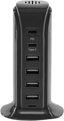 ADURO 6 PORT CHARGING STATION WITH POWER DELIVERY & USB-C *NEW - Image 1 of 2