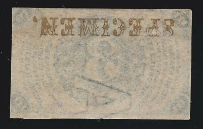 US 3c Fractional Currency Specimen Inverted Back Error M3S3R.1.a / FR1226 Ch CU - Image 1 of 2