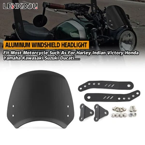 Parabrisas universal de 6""-8"" redondo para motocicleta para Harley Dyna - Imagen 1 de 9
