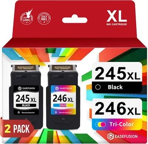 2PK inks for PG-245XL Black CL-246XL Color fit Canon PIXMA TR4520 TR4522 TS3122 - Picture 1 of 8