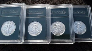 LOTE 4 MITADES LOSAS WALKING LIBERTY - VARIOS ERRORES - 1940 1942 1943 1944D - Imagen 1 de 6