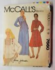 1980s McCall's 7660 Small Misses Dress Or Top, Tie Belt And Blue Transfer Uncut