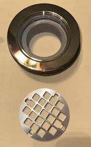 Scarico box doccia Kohler 9132-CP cerchio cromato lucido con dado ottone - Foto 1 di 3