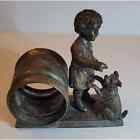Meridian Silverplate Napkin Ring,  A Boy and His Dog
